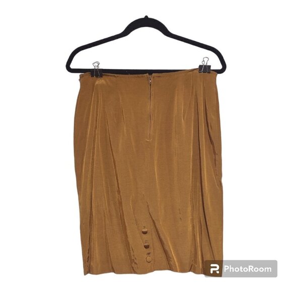 Vintage Mustard Pencil Skirt T.M.Collection Size 14 - Picture 2 of 3